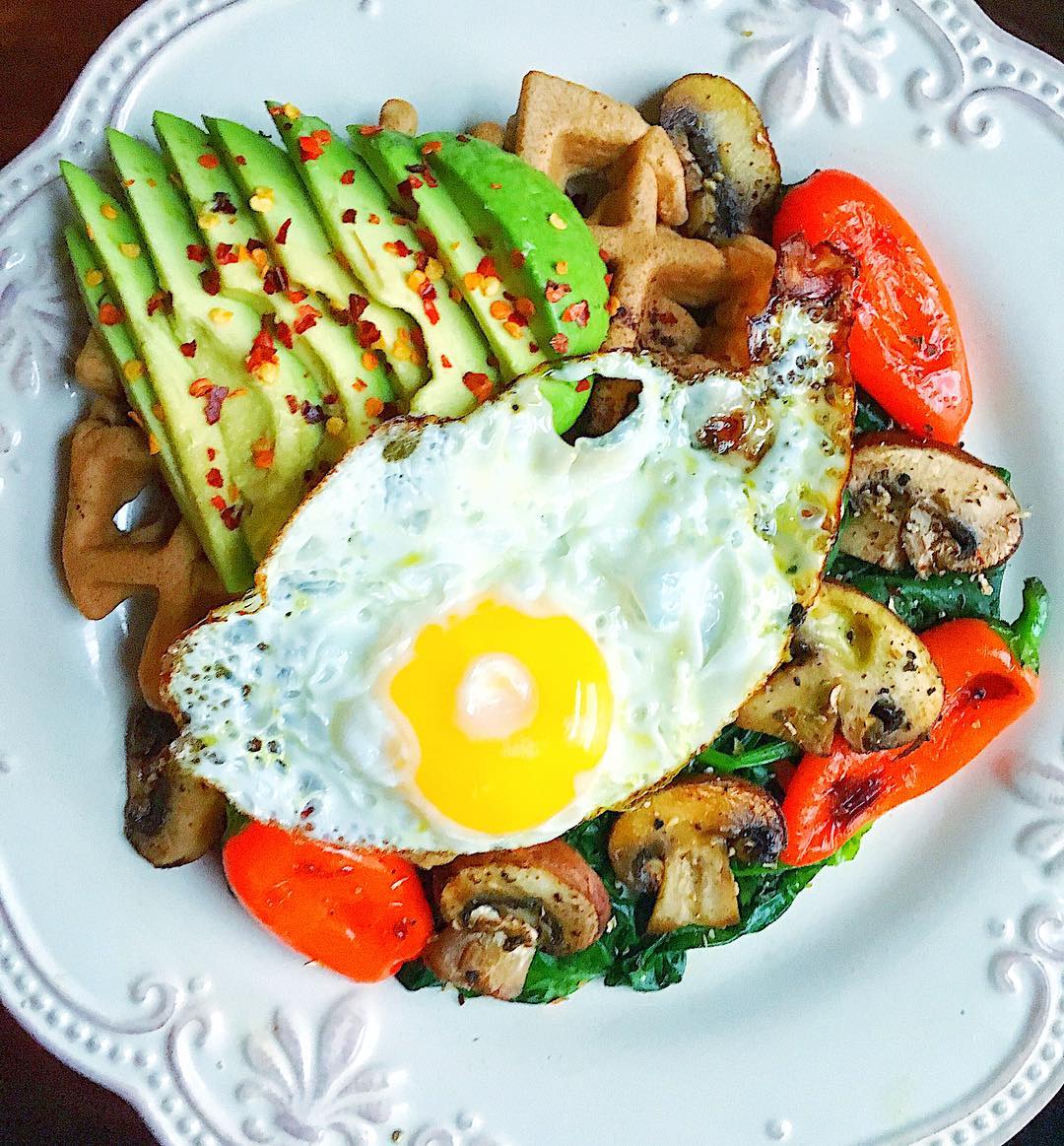 Savory Grain-Free Waffle with Egg and Veggies