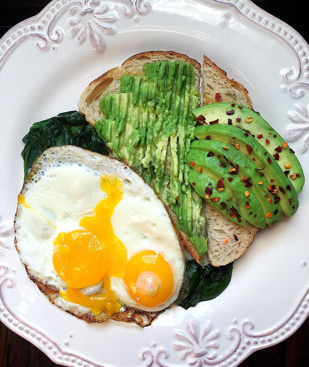 Avocado and Egg Toast with Spinach