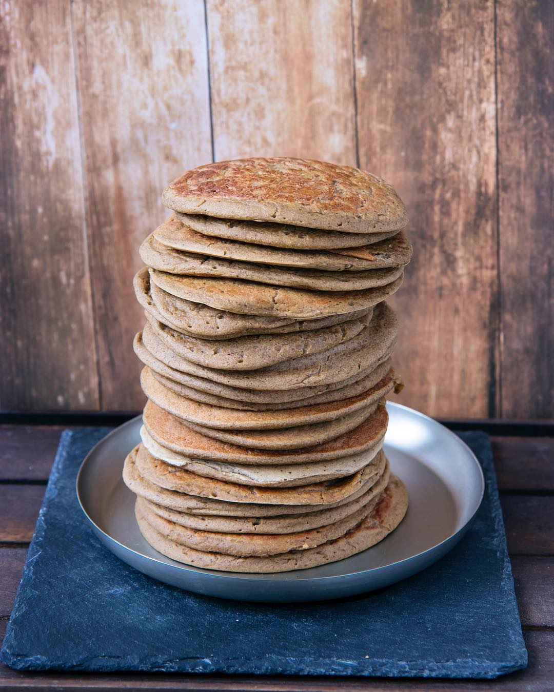 Vegan Banana Oat Pancakes with Flax Seeds
