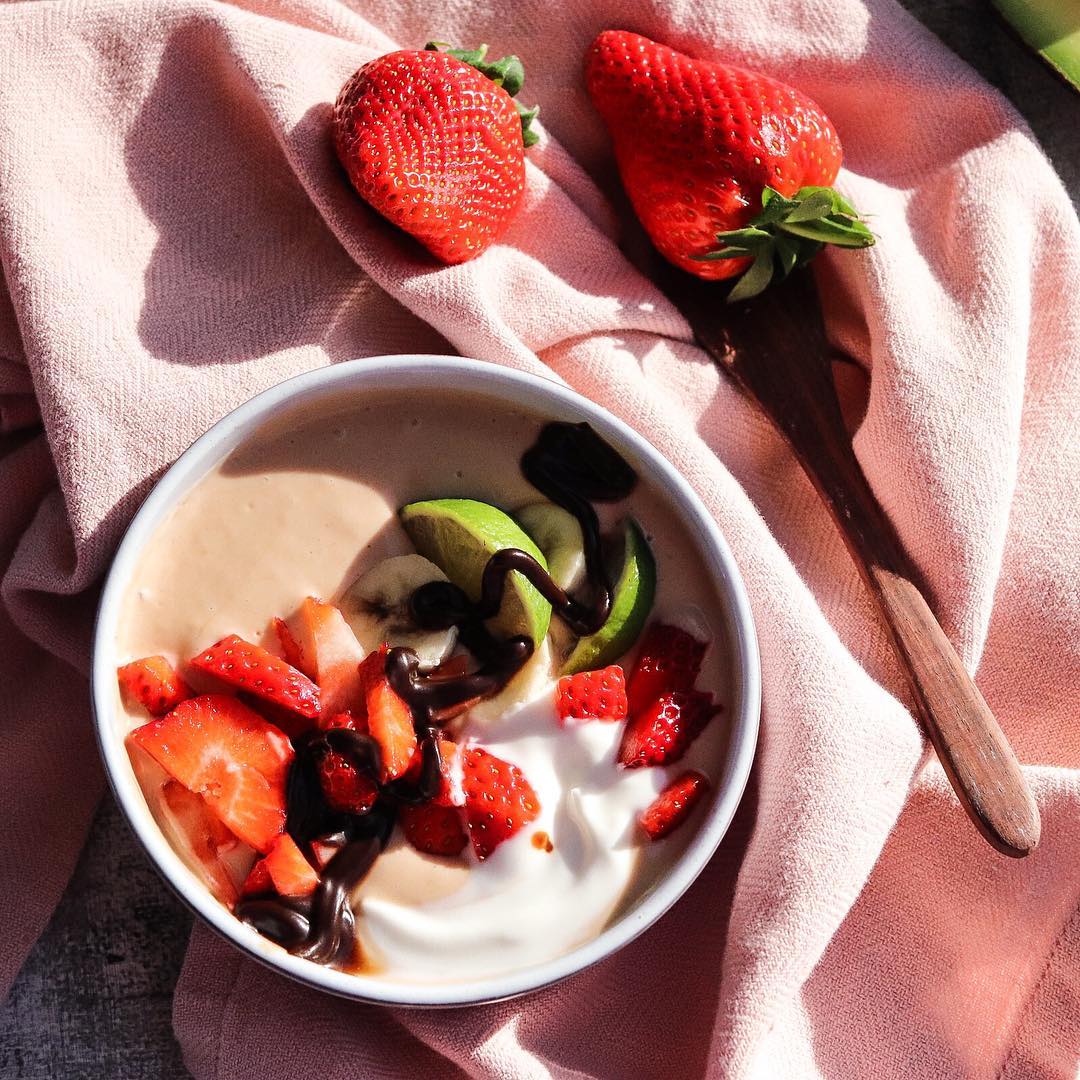 Strawberry Lime Avocado Smoothie Bowl