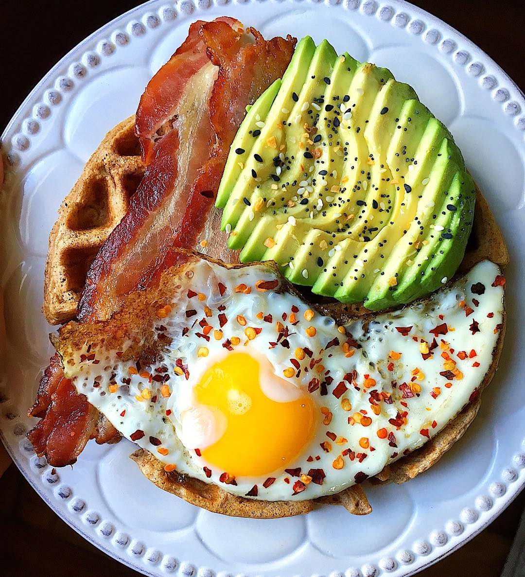 Savory Protein Waffle with Bacon