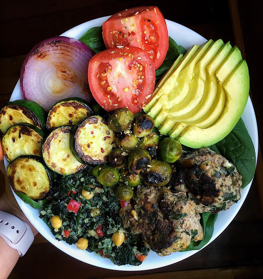 Turkey Burger and Vegetable Lunch Bowl