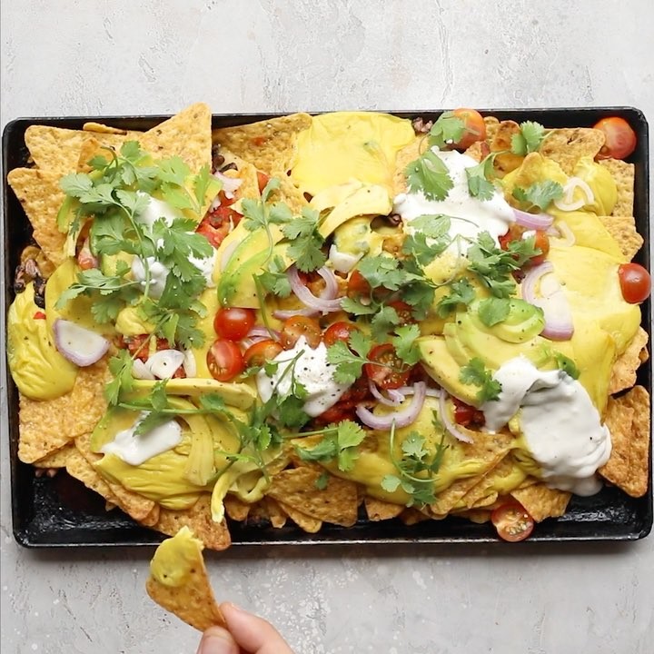 Vegan Nachos with Almond Milk Cheese Sauce