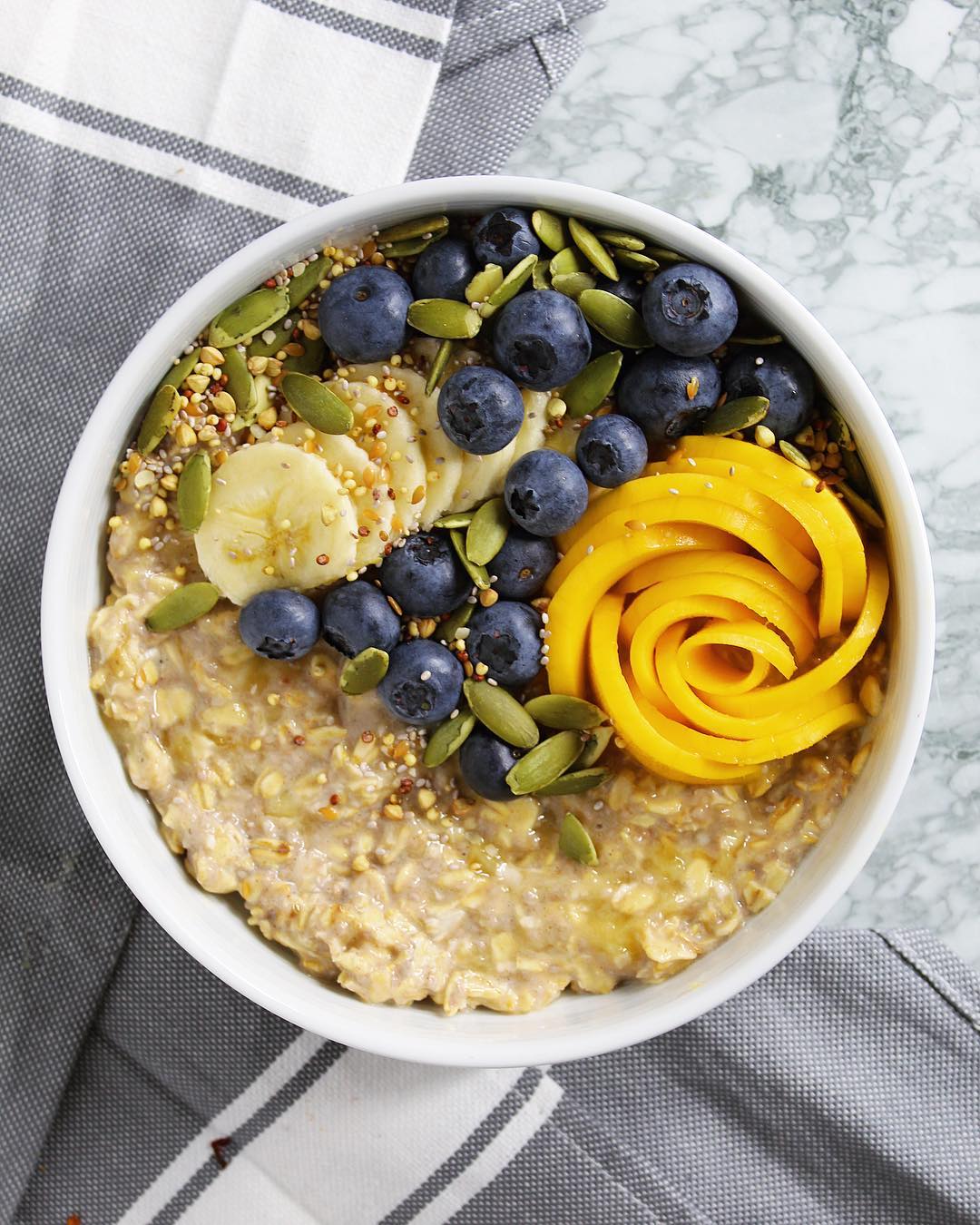 Coconut Overnight Oats with Fresh Fruit Toppings