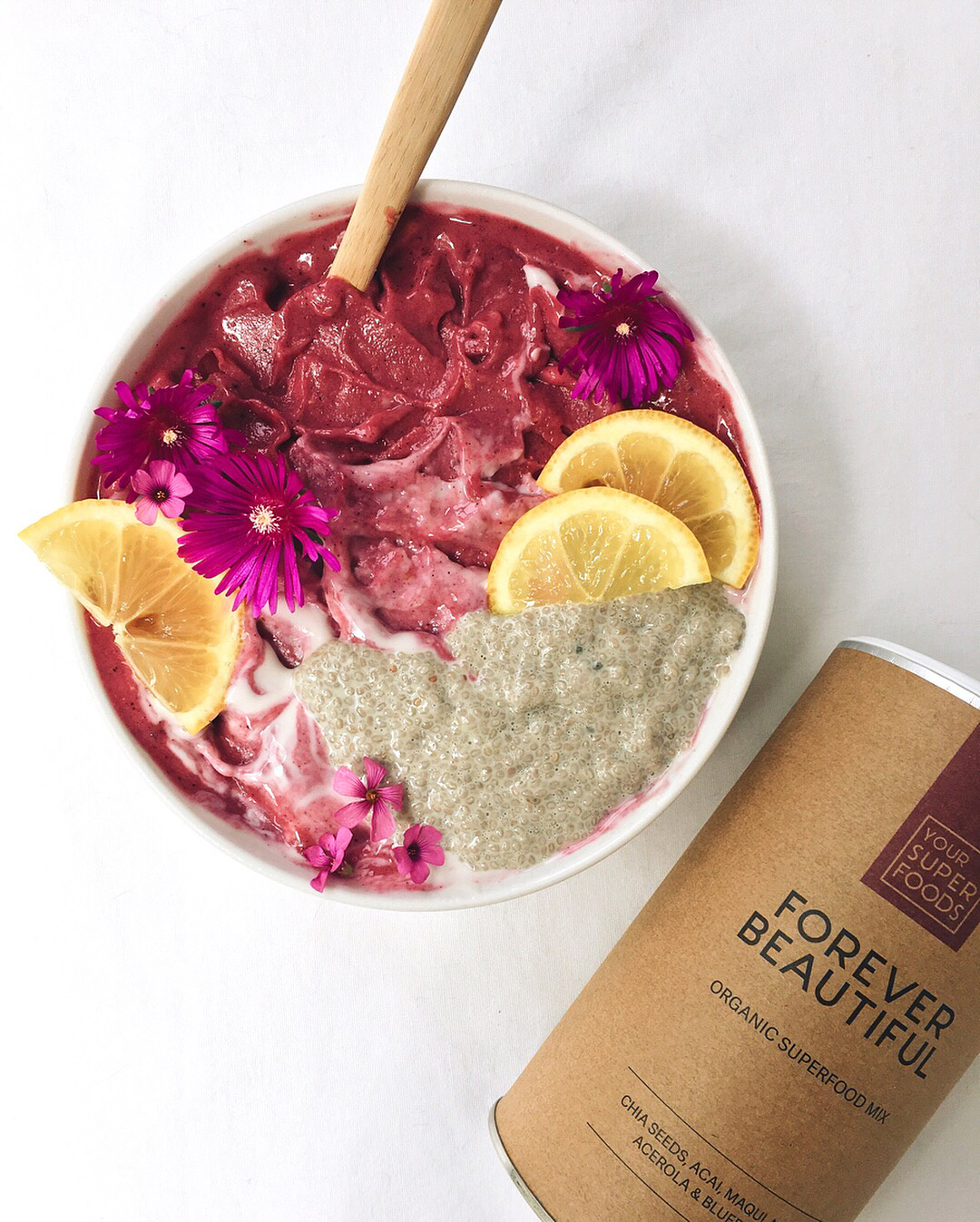 Ombre Acai Bowl with Frozen Fruits and Superfoods