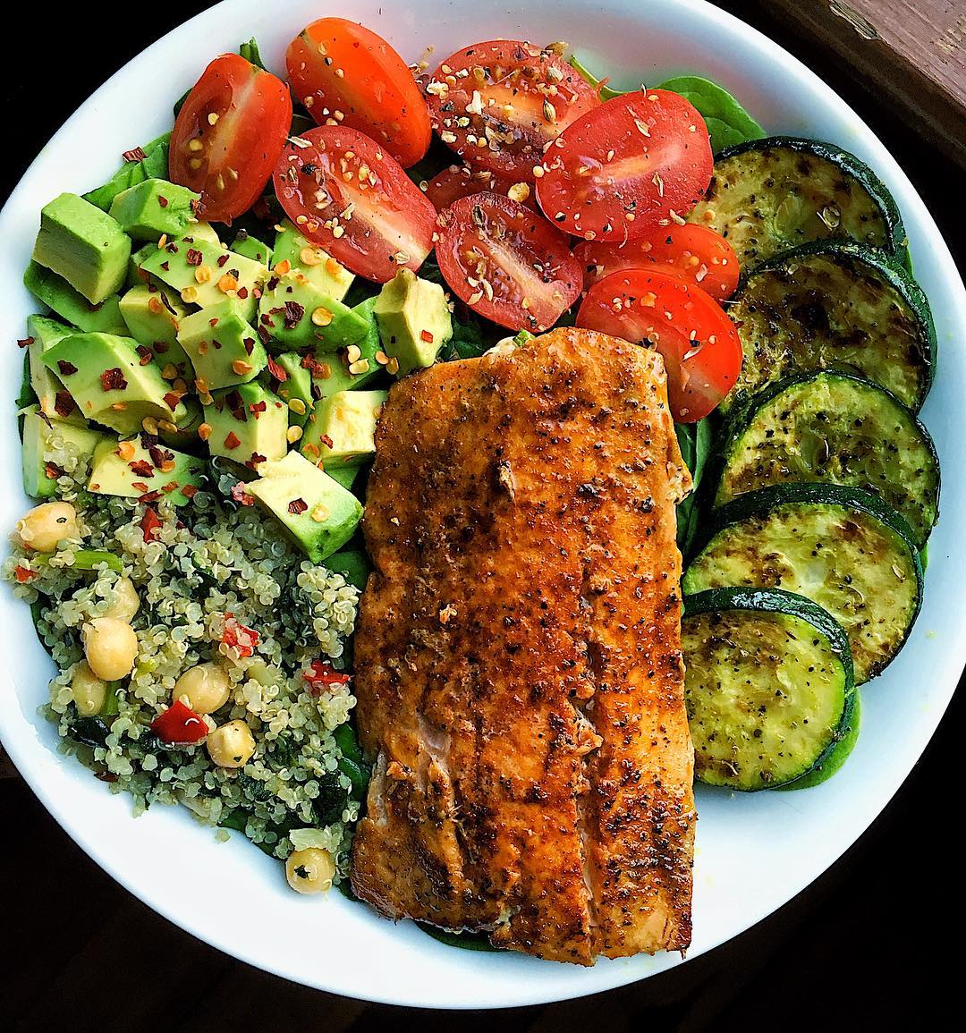 Simple Skillet Salmon with Zucchini and Quinoa