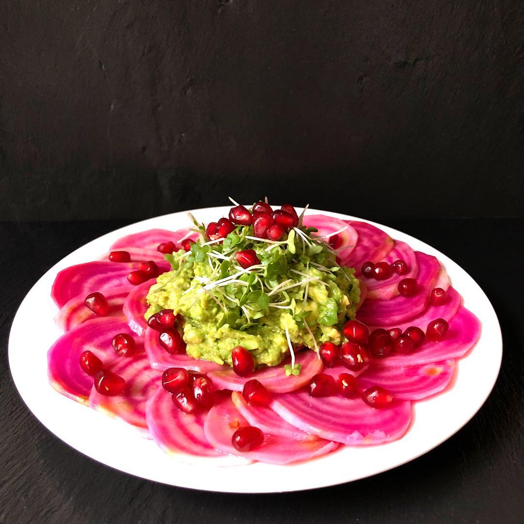 Beetroot Carpaccio with Avocado and Pomegranate