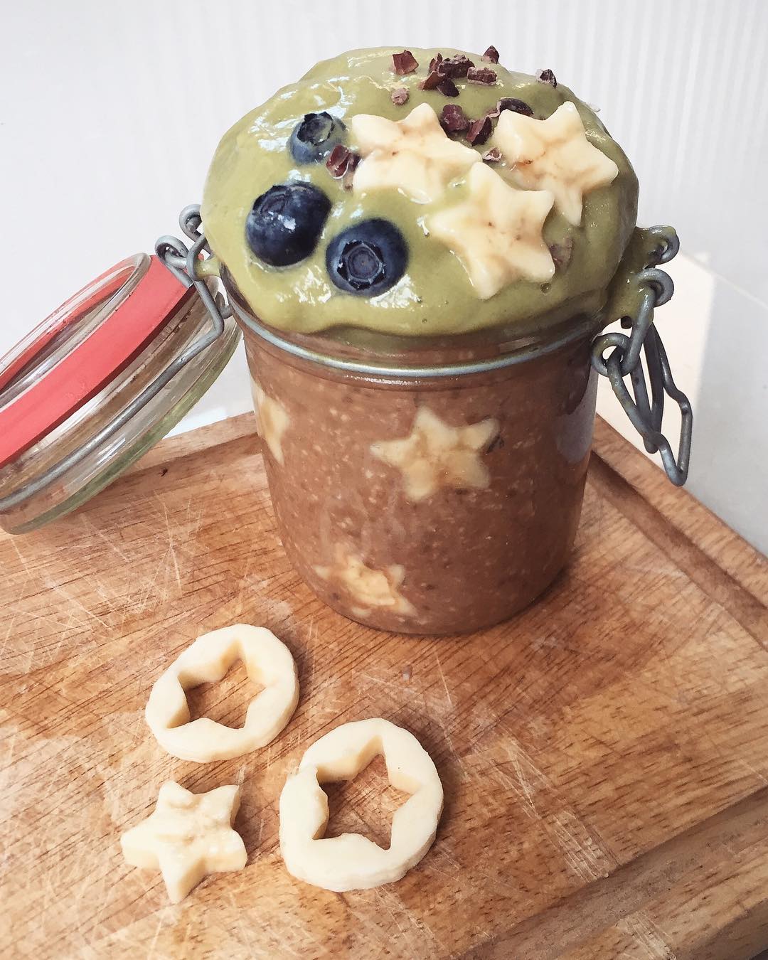 Chocolate Overnight Oats with Avocado Smoothie