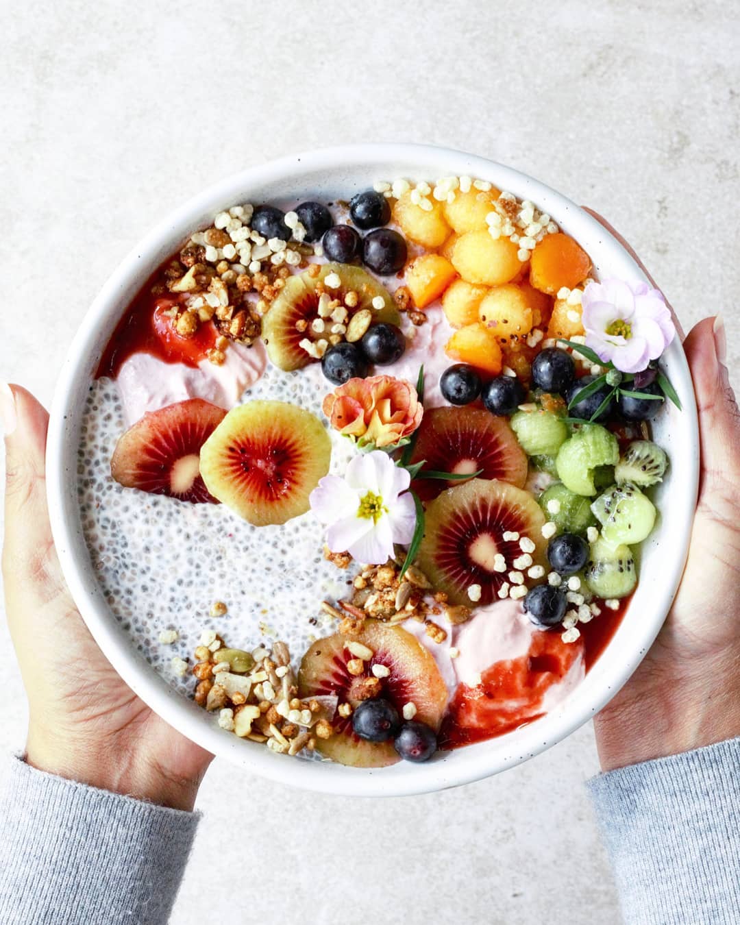 Rainbow Chia Seed Fruit Bowl