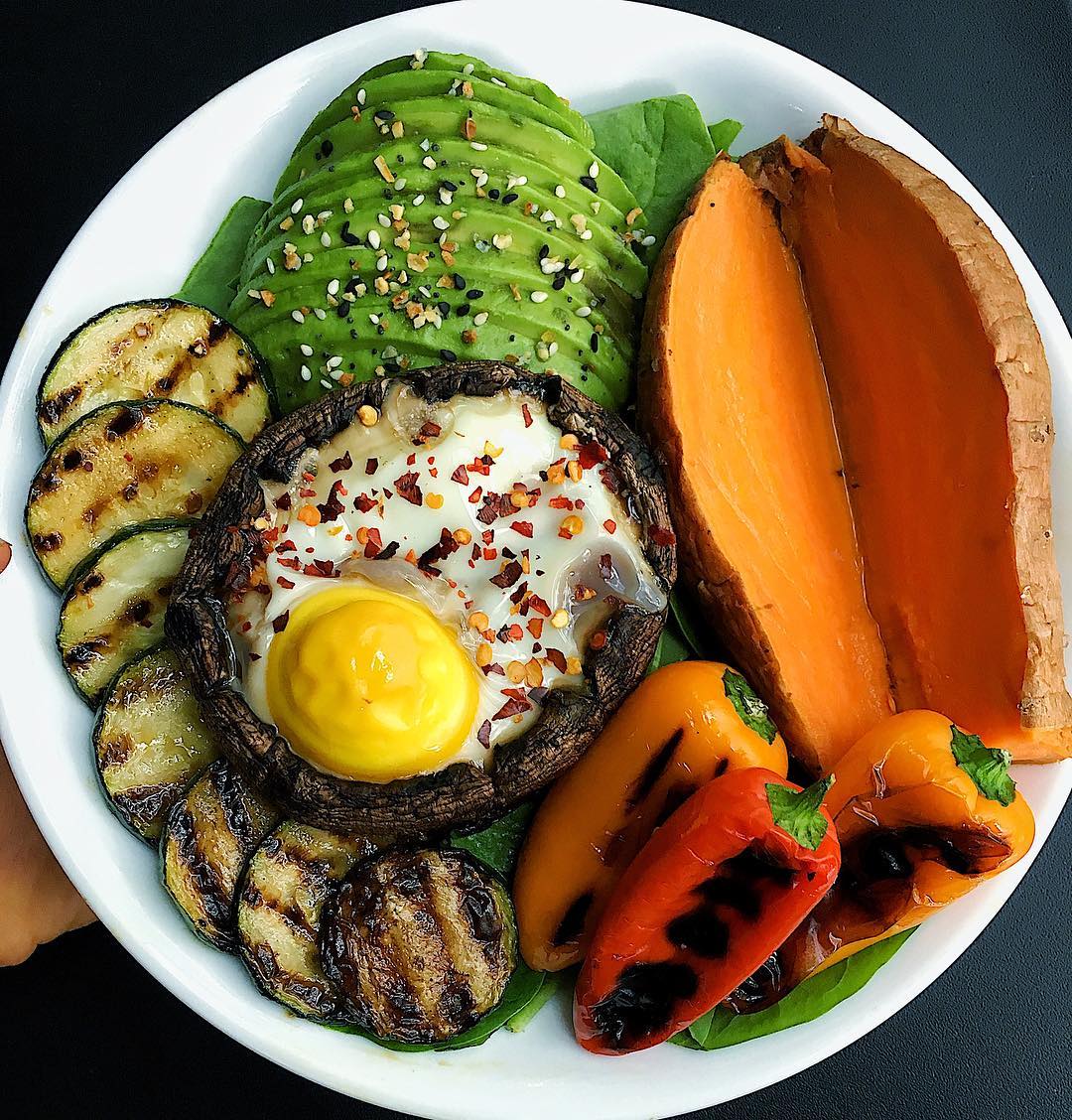 Baked Eggs in Portobello Mushrooms Lunch