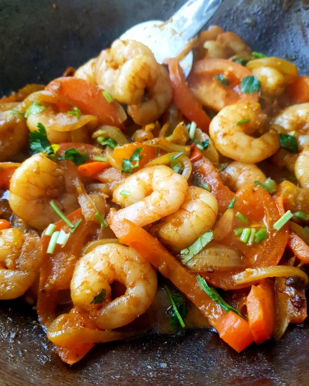 Spicy Prawn and Tomato Saute