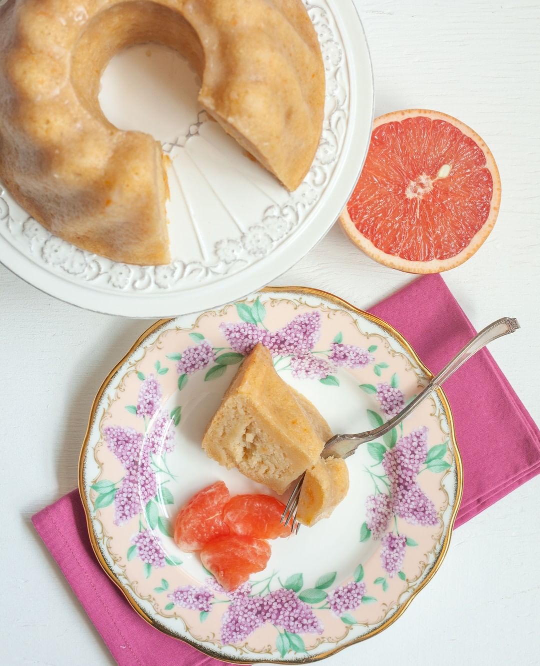Grapefruit Vanilla Cake with Sweet Glaze