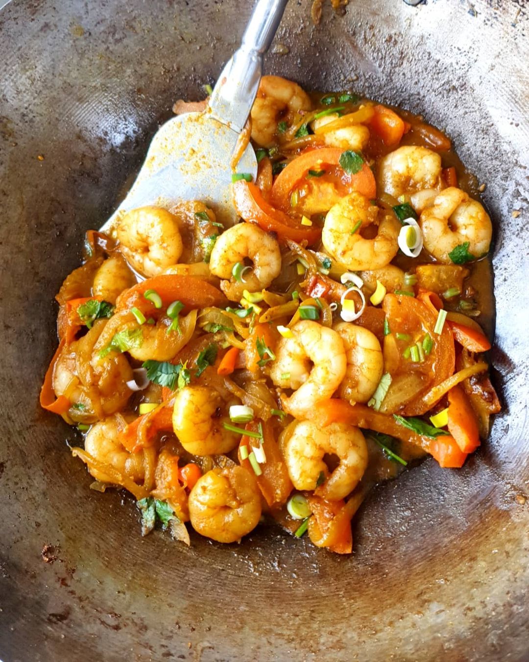 Spicy Prawn and Tomato Saute