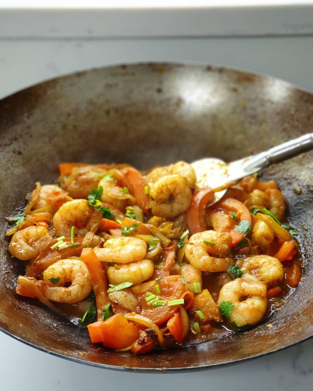 Spicy Prawn and Tomato Saute