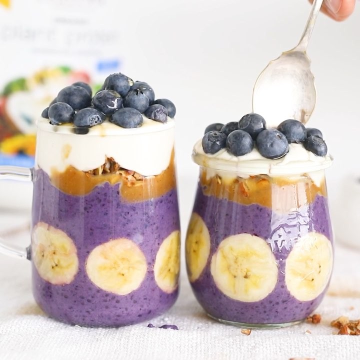 Blueberry Chia Parfaits with Wild Berries and Protein