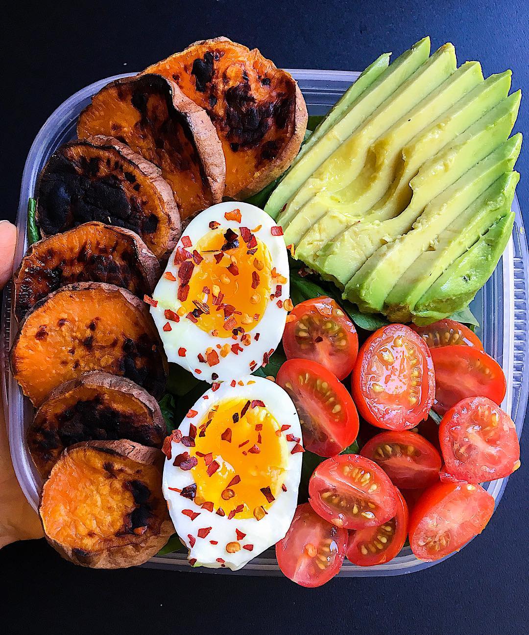 Simple Breakfast Bowl with Egg and Sweet Potato