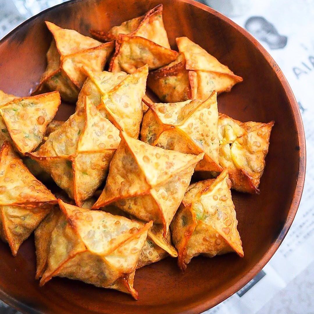 Crispy Fried Tofu and Vegetable Wontons