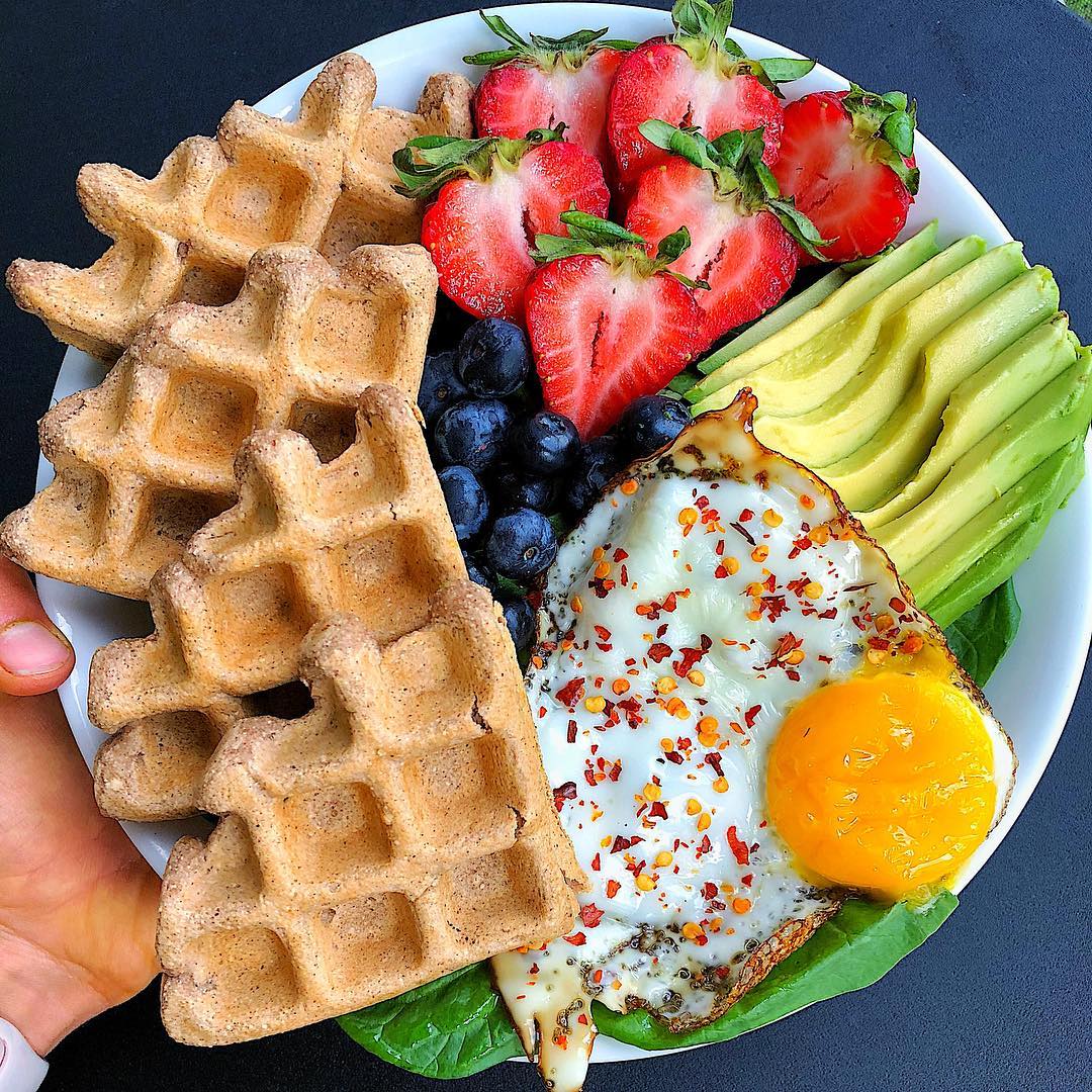 Paleo Waffle Bowl with Avocado and Egg