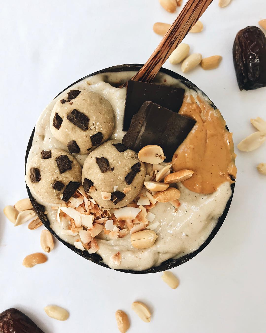 Chocolate Chip Cookie Dough Nice Cream Bowl
