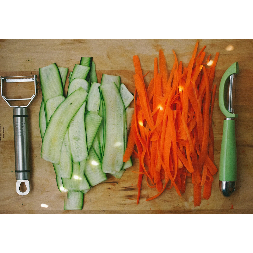 Spicy Raw Pesto with Carrot Zucchini Ribbons