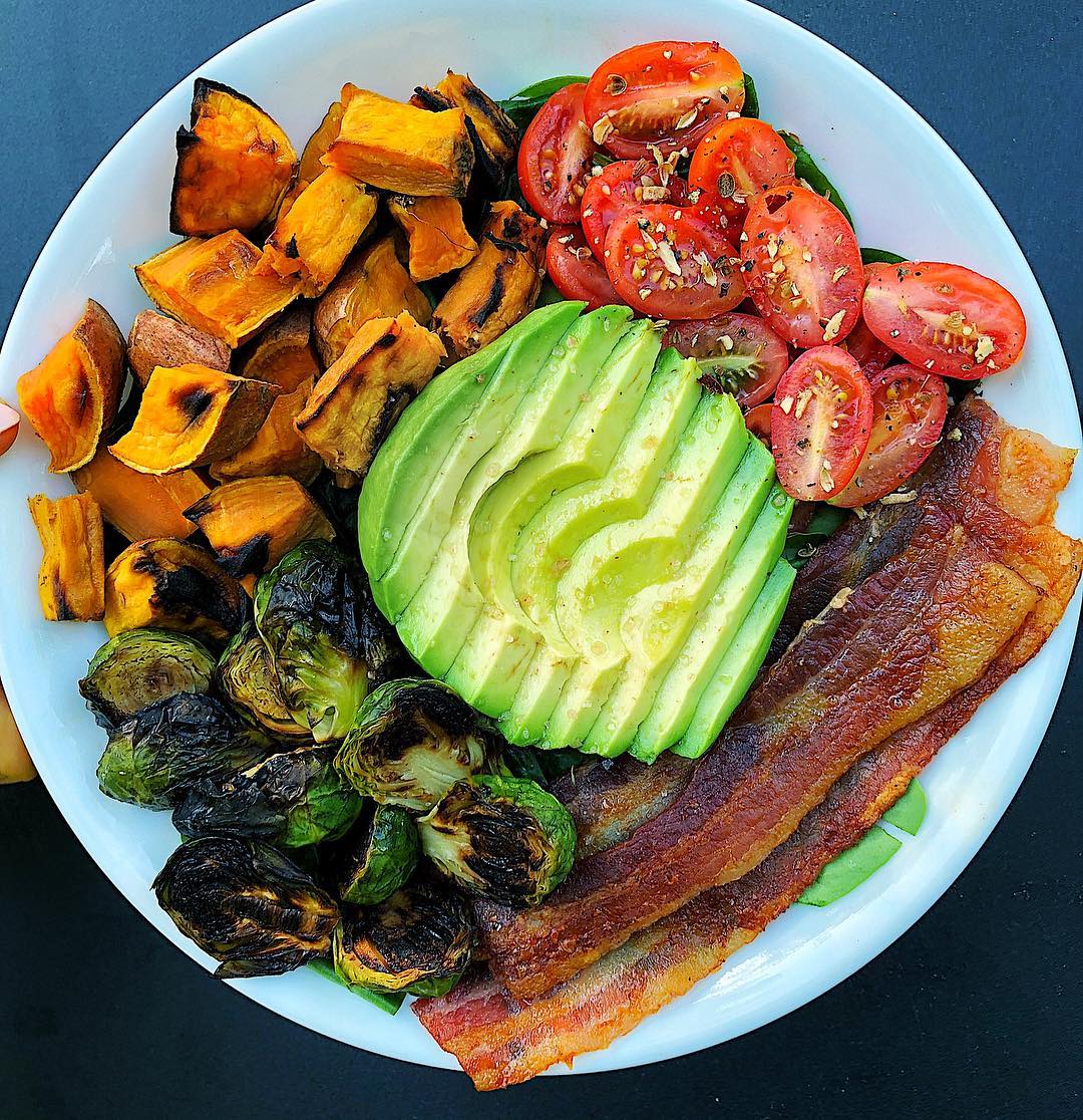 Savory Breakfast Bowl with Bacon and Veggies