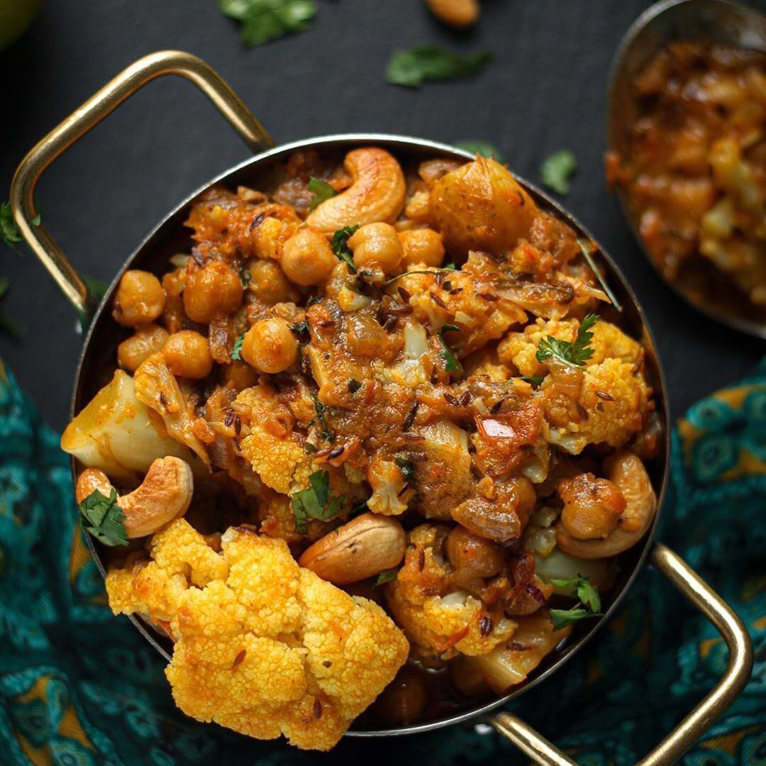 Cauliflower-Chickpea Curry with Cashews