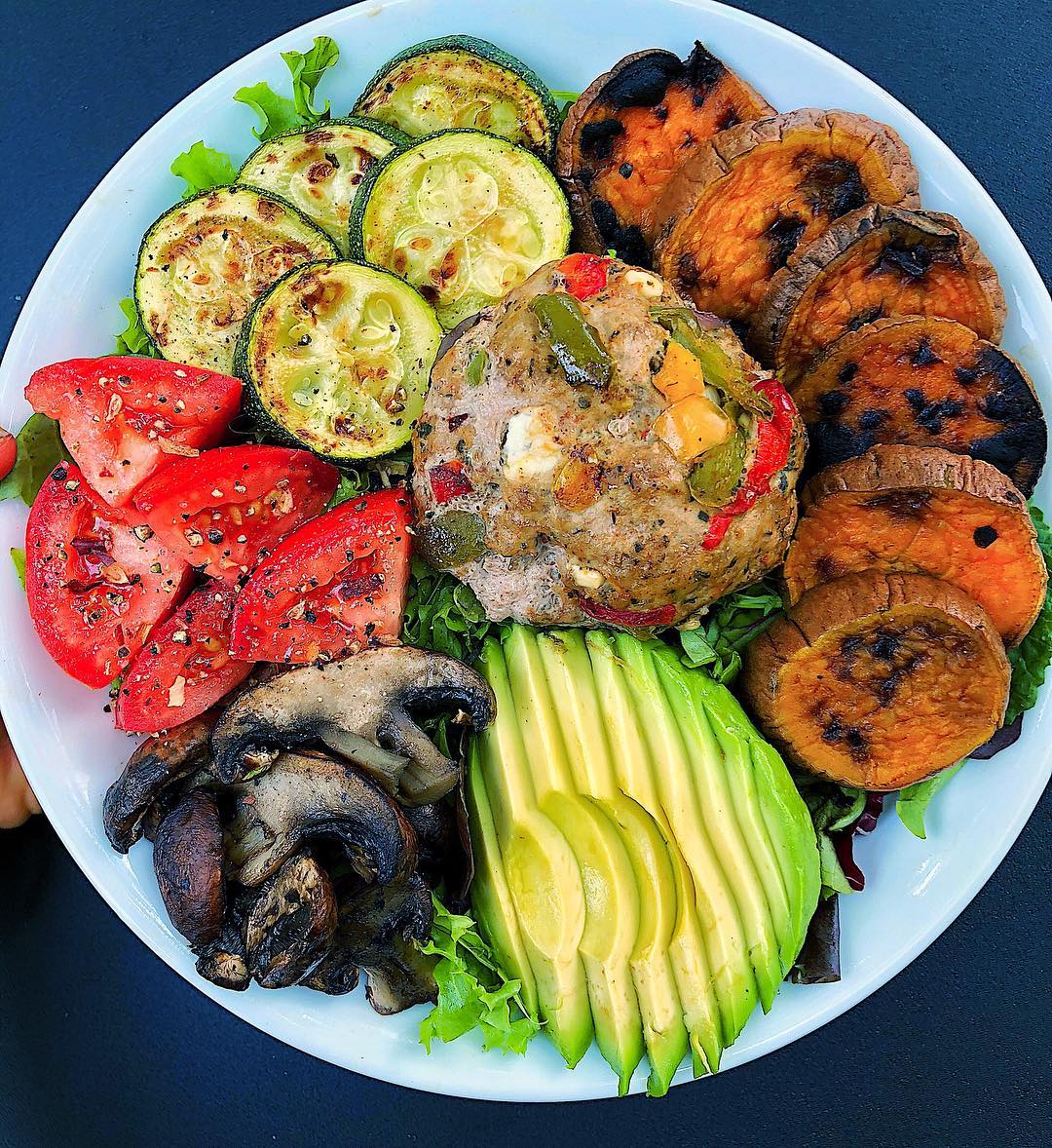 Easy Baked Turkey Burger with Vegetables and Feta