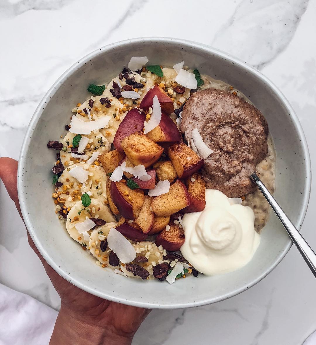 Peach and Cream Overnight Zucchini Oats