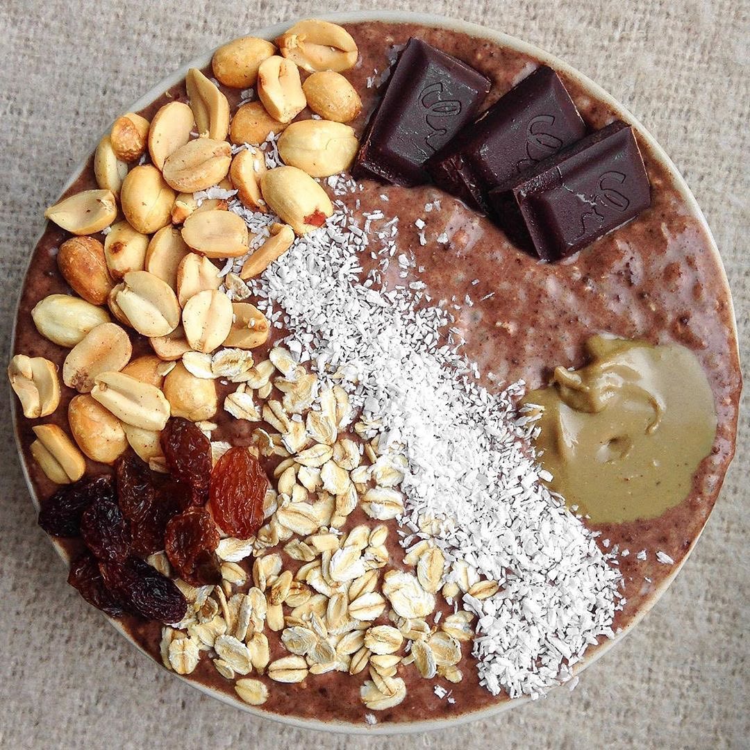 Chocolate Peanuts and Coconut Chia Pudding