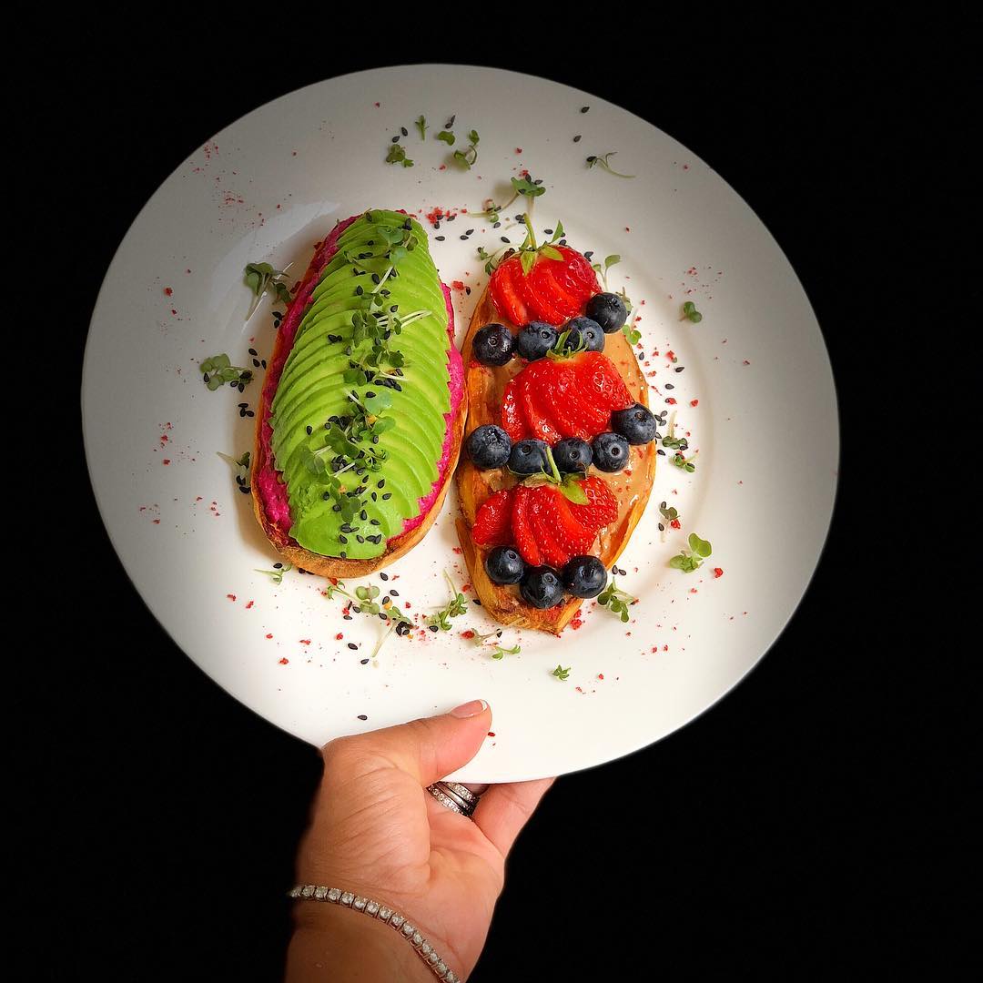 Sweet Potato Toast with Savory and Sweet Toppings
