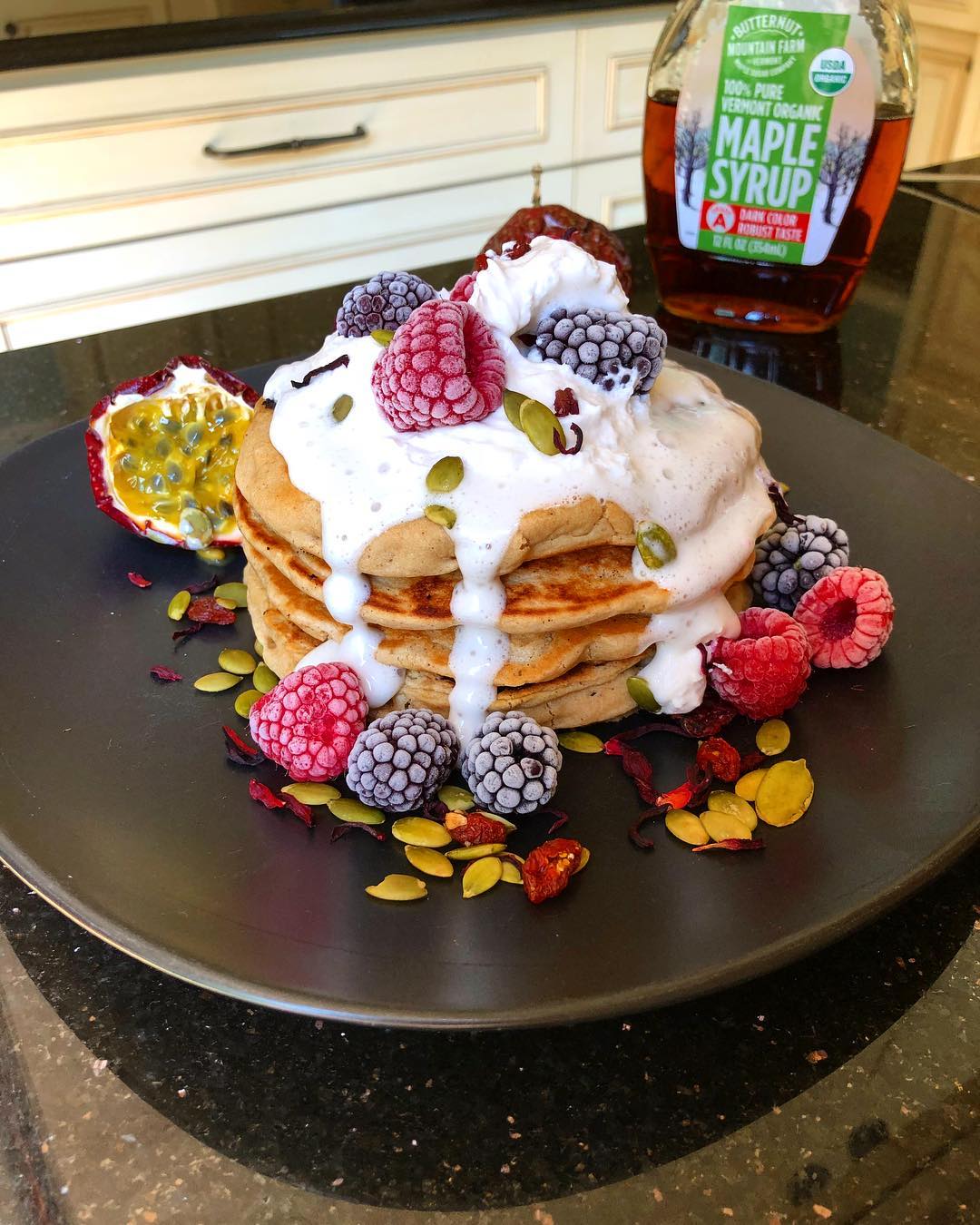 Fluffy Vegan Pancakes with Hidden Chocolate Chips