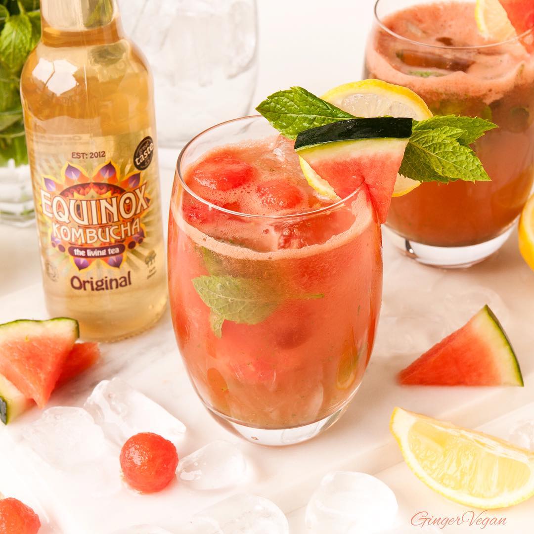 Refreshing Watermelon Lemonade with Kombucha Drink