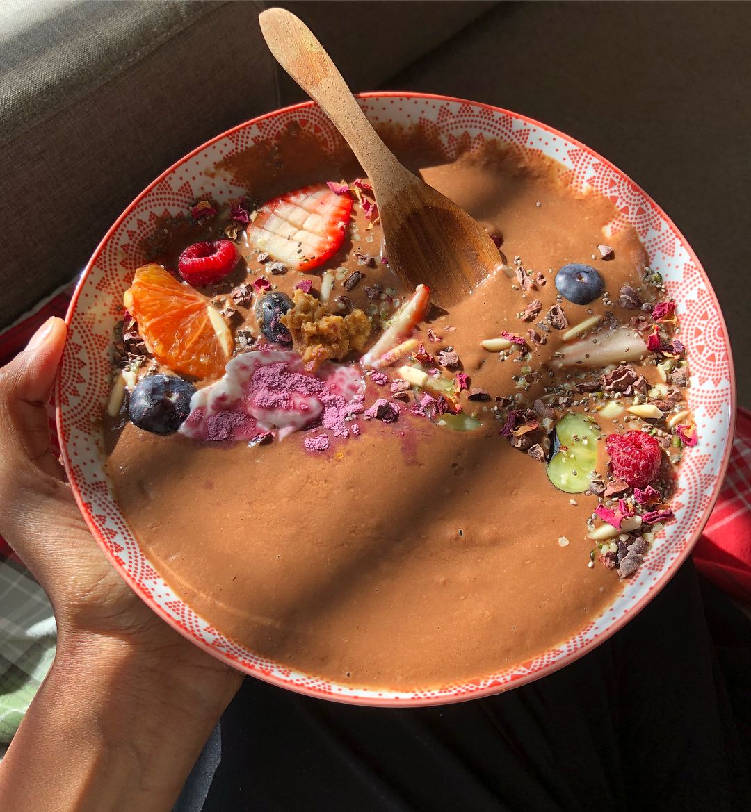 Chocolate Orange Smoothie Bowl with Berries