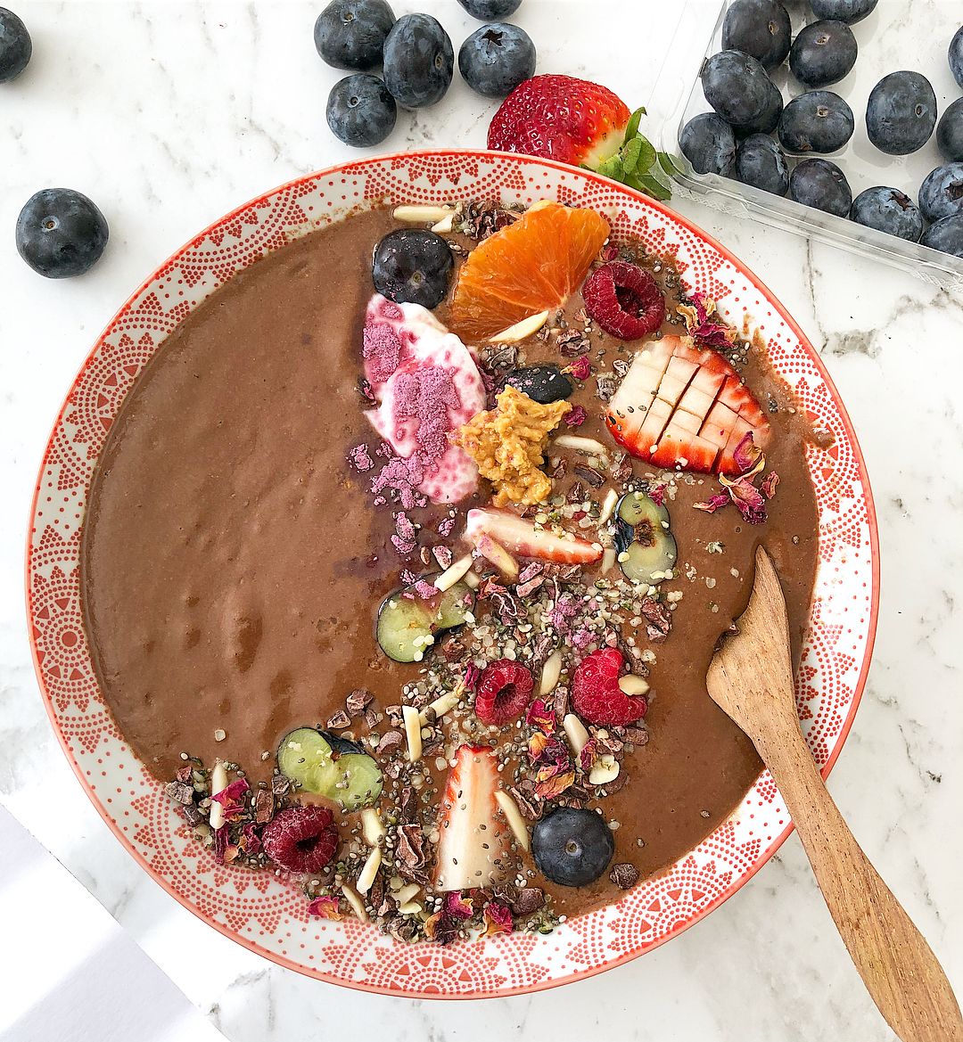 Chocolate Orange Smoothie Bowl with Berries