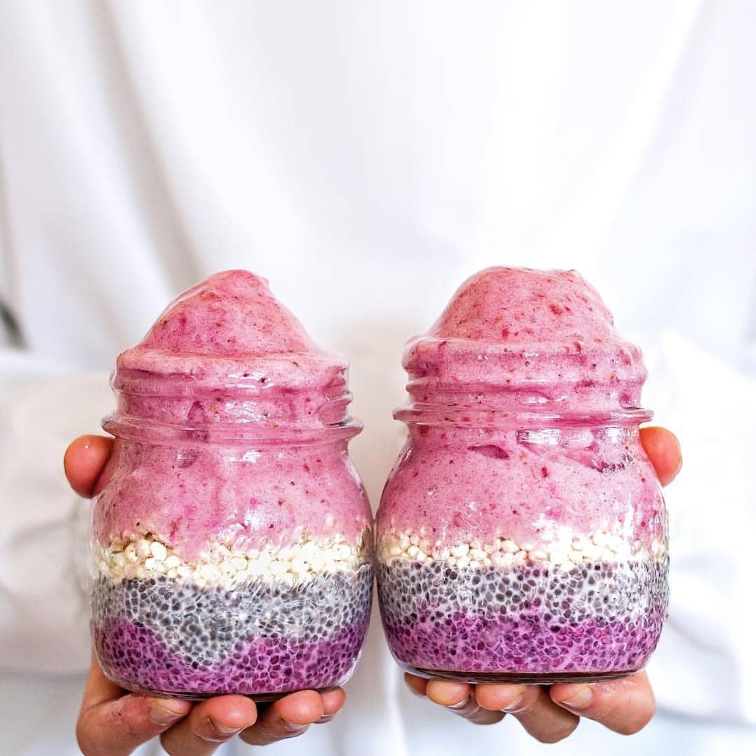 Layered Chia Pudding and Nice Cream Breakfast Jars