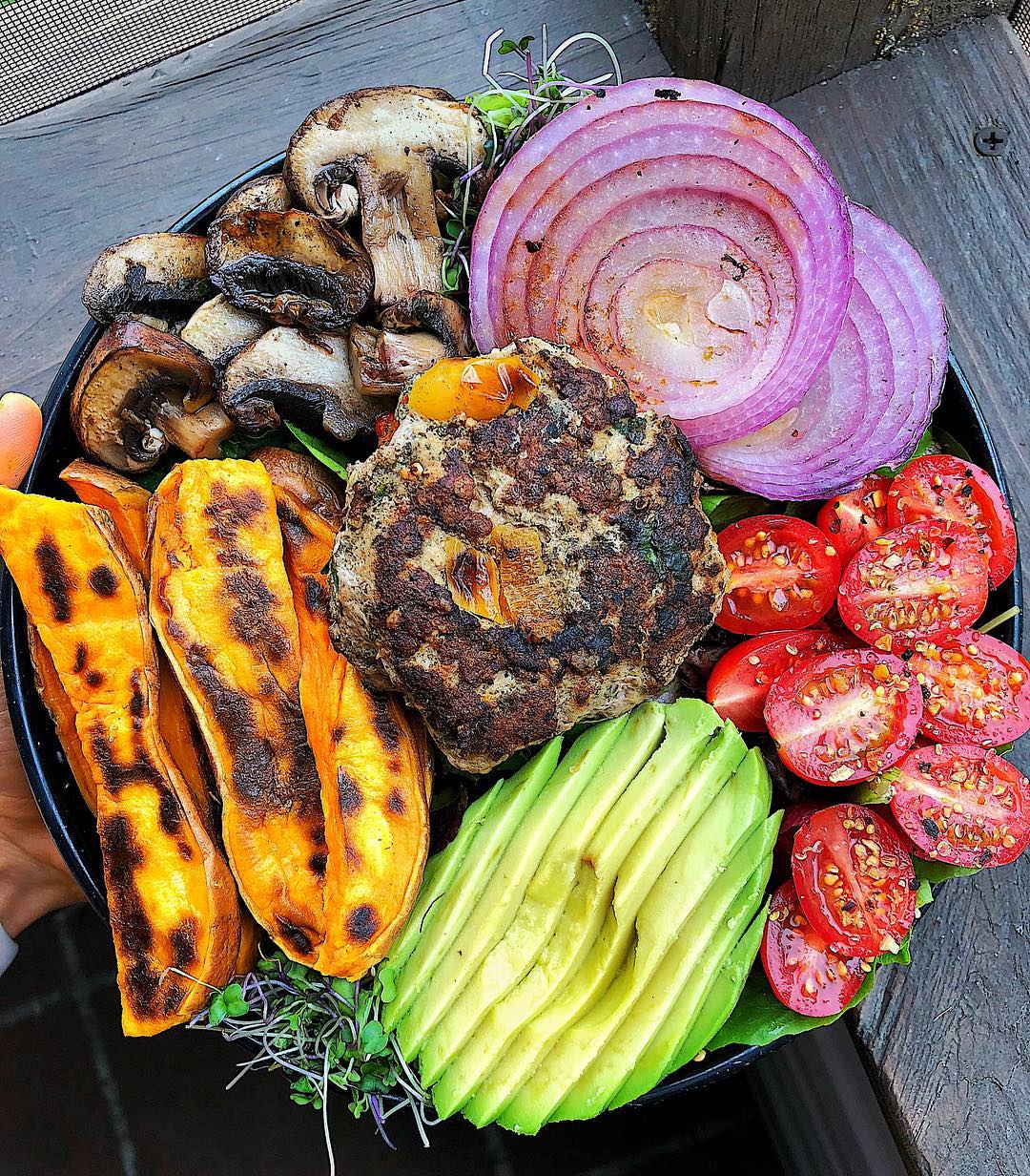 Easy Turkey Burgers with Sweet Potato Fries