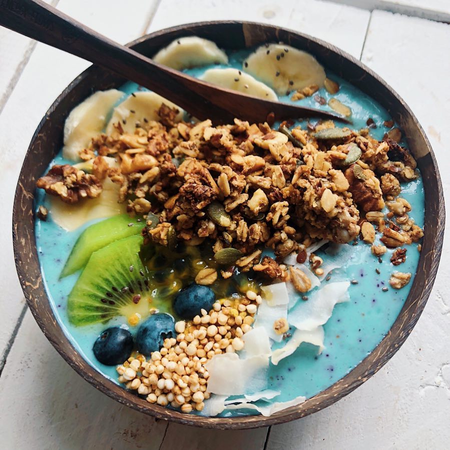 Blue Spirulina Fruit Yoghurt Bowl