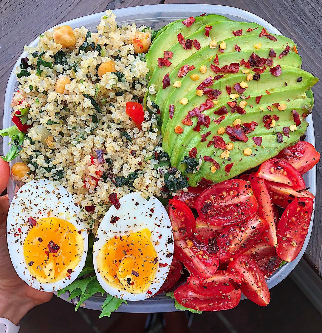 Quick Mediterranean Egg Quinoa Bowl