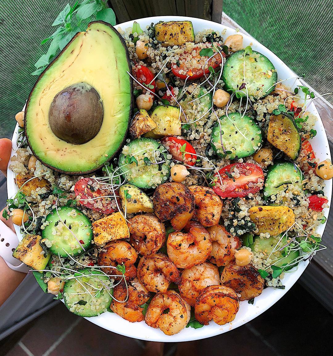 Messy Summer Shrimp Bowl with Vegetables