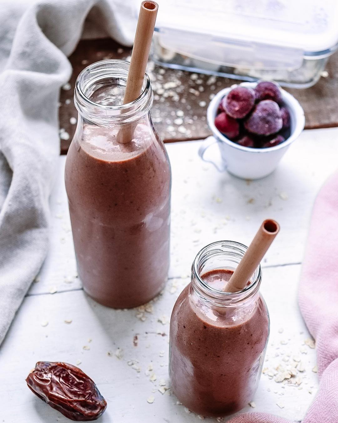 Cacao Cherry Oats Peanut Butter Recovery Smoothie