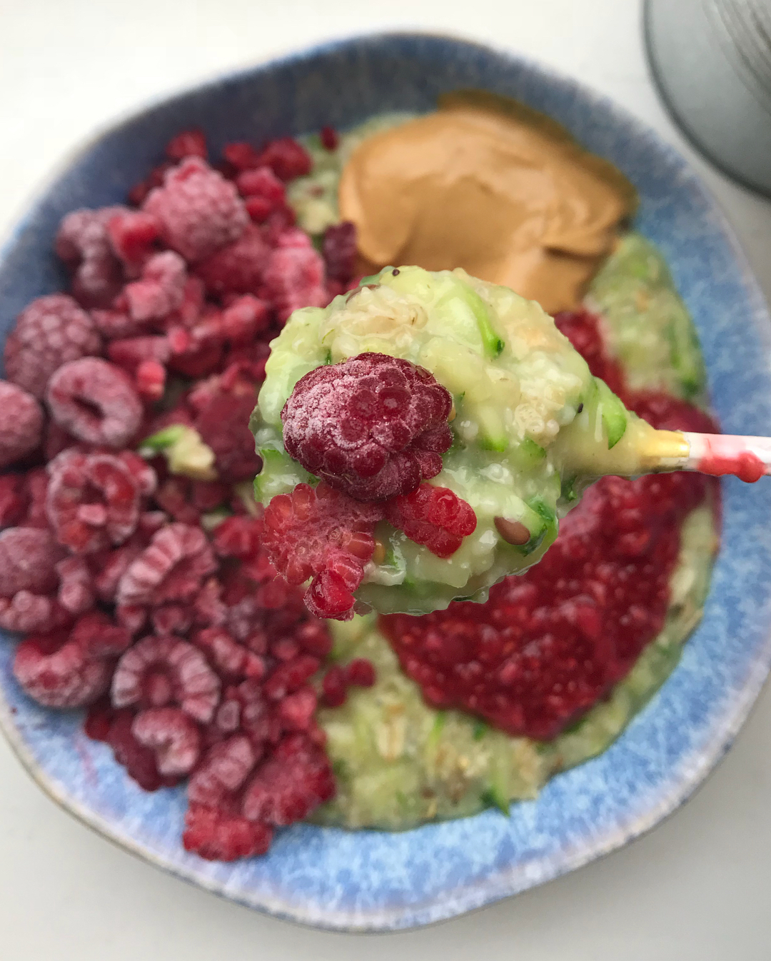 Peanut Butter and Jelly Courgette Porridge