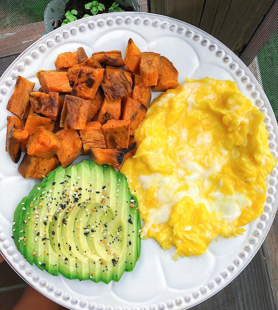 Egg Avocado Sweet Potato Breakfast Combo