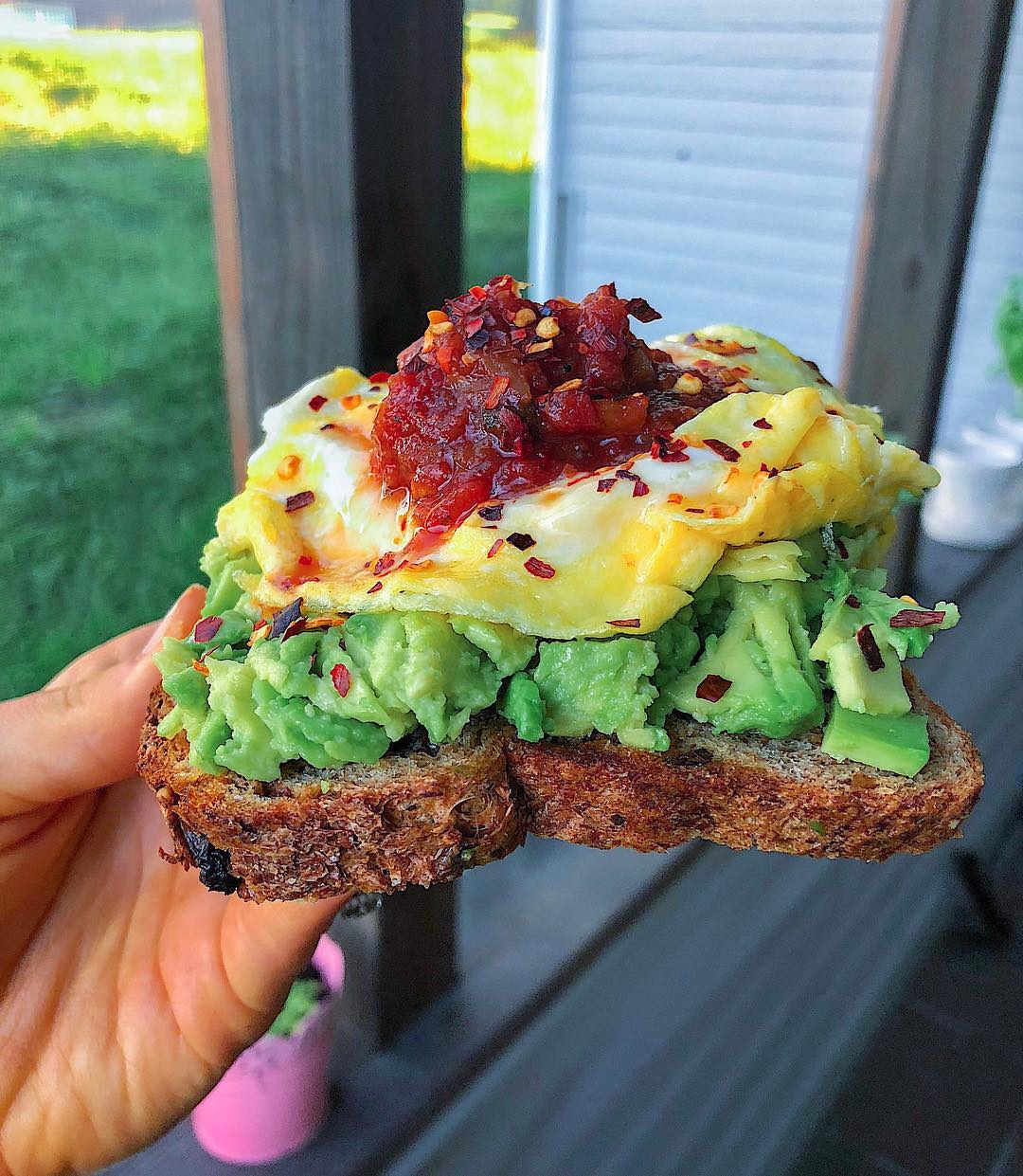 Crispy Avocado and Egg Toast with Salsa