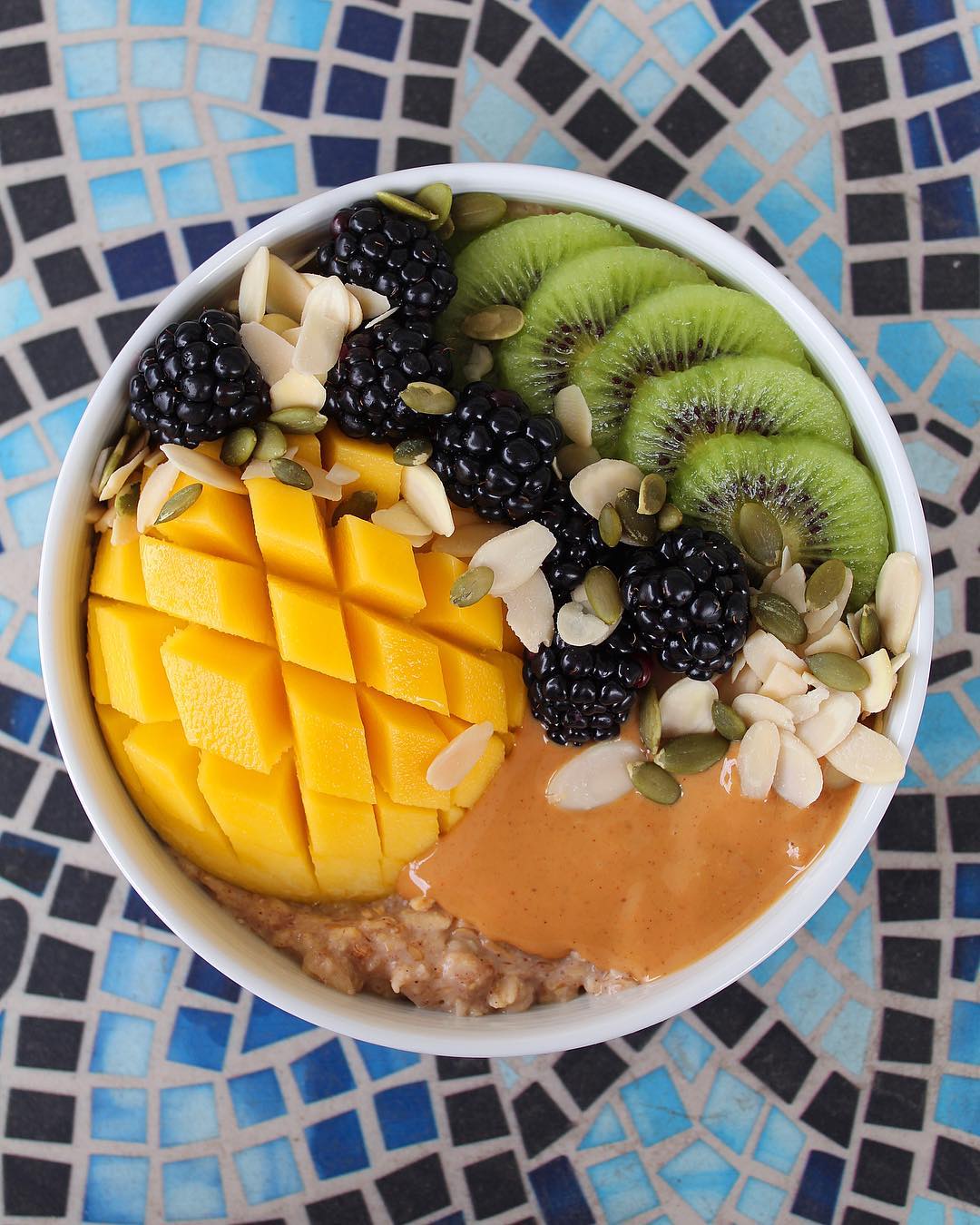 Cinnamon Oatmeal Breakfast Bowl with Fruits
