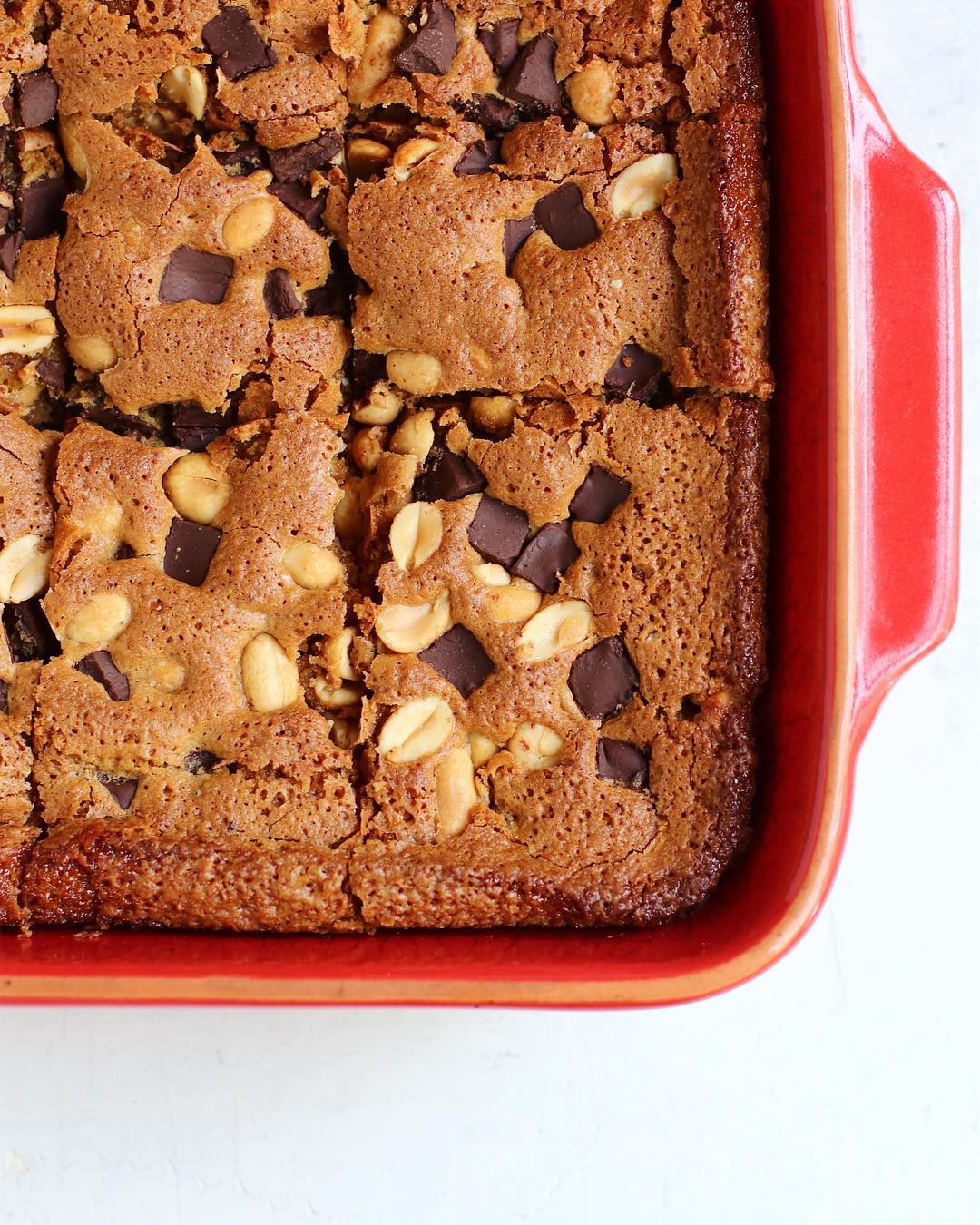 Peanut Chocolate Chunk Cookie Dough Bars