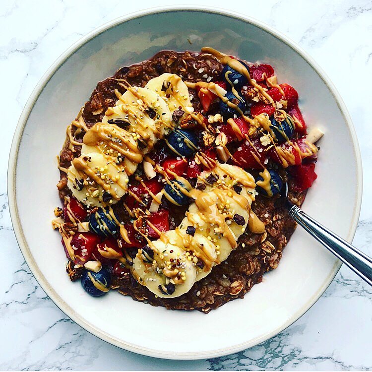 Cozy Warm Chocolate Maca Oatmeal Bowl