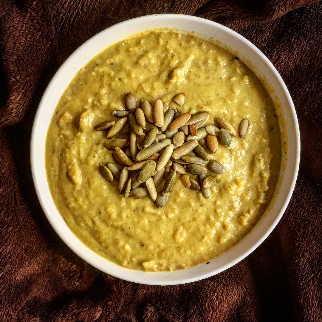 Pumpkin Tofu Oats Fall Breakfast