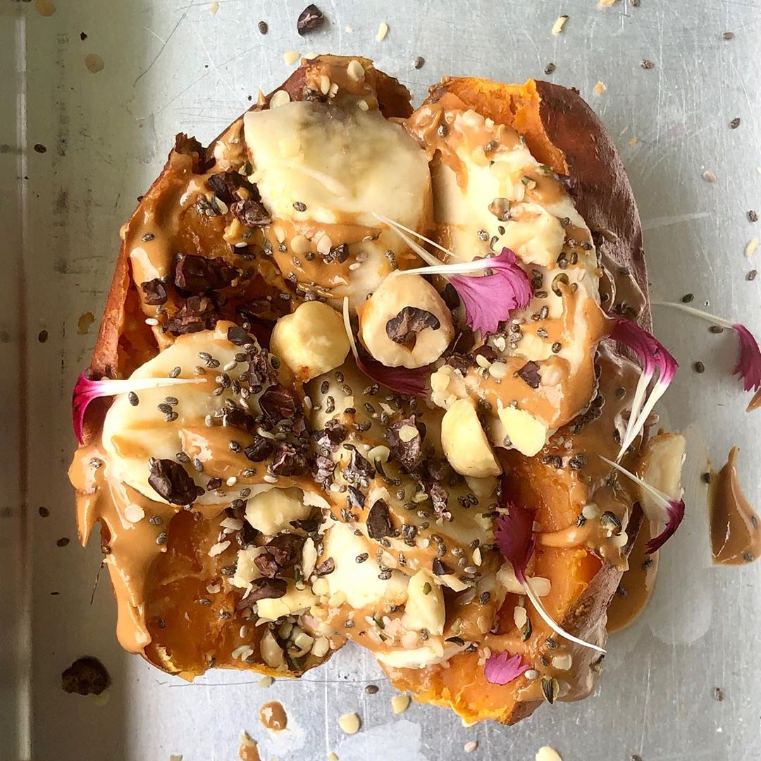 Baked Sweet Potato with Superfood Toppings