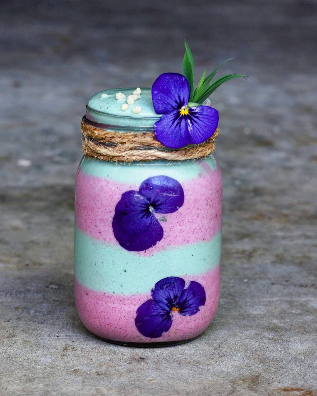 Simple Layered Smoothie Jar with Fruits