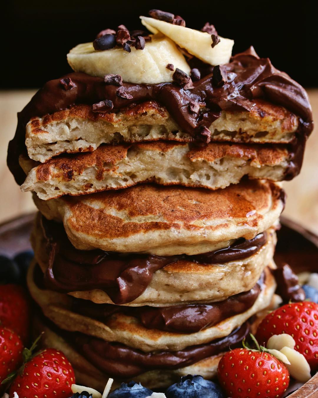 Vegan Banana Bread Pancakes with Cinnamon